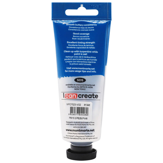 Mont Marte Oil Paint 75ml Tube- Cyan