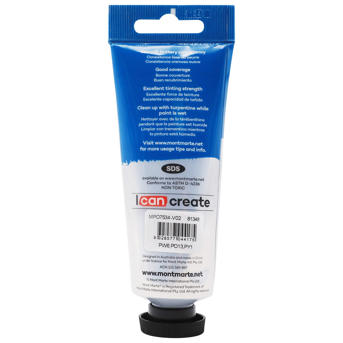 Mont Marte Oil Paint 75ml Tube- Porcelain