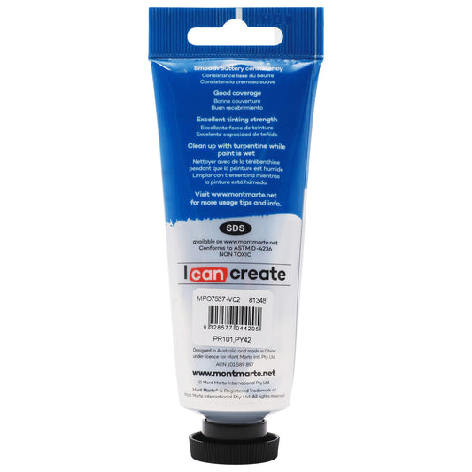 Mont Marte Oil Paint 75ml Tube- Burnt Sienna
