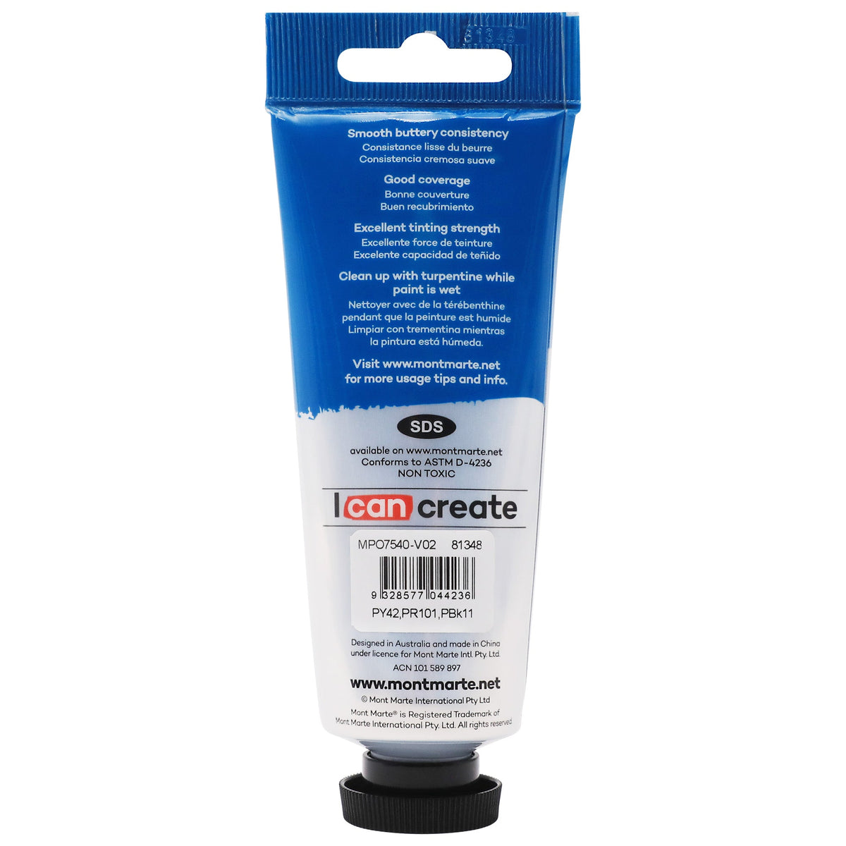 Mont Marte Oil Paint 75ml Tube- Raw Umber
