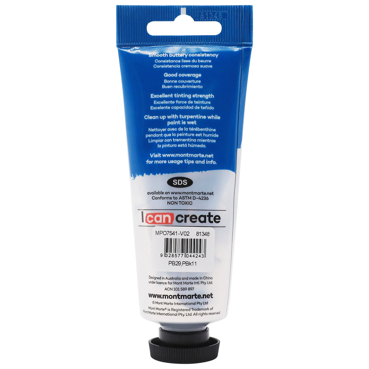 Mont Marte Oil Paint 75ml Tube- Paynes Grey