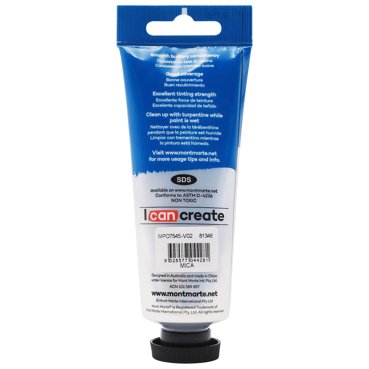 Mont Marte Oil Paint 75ml Tube- Silver