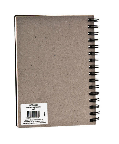 Mont Marte Visual Art Diary Spiral Bound White Paper A5 110gsm 120 Sheet