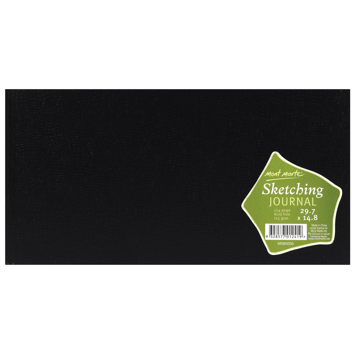 Mont Marte Sketching Journal Croc Finish 29.7x14.8cm Landscape 150gsm 100 Sheet