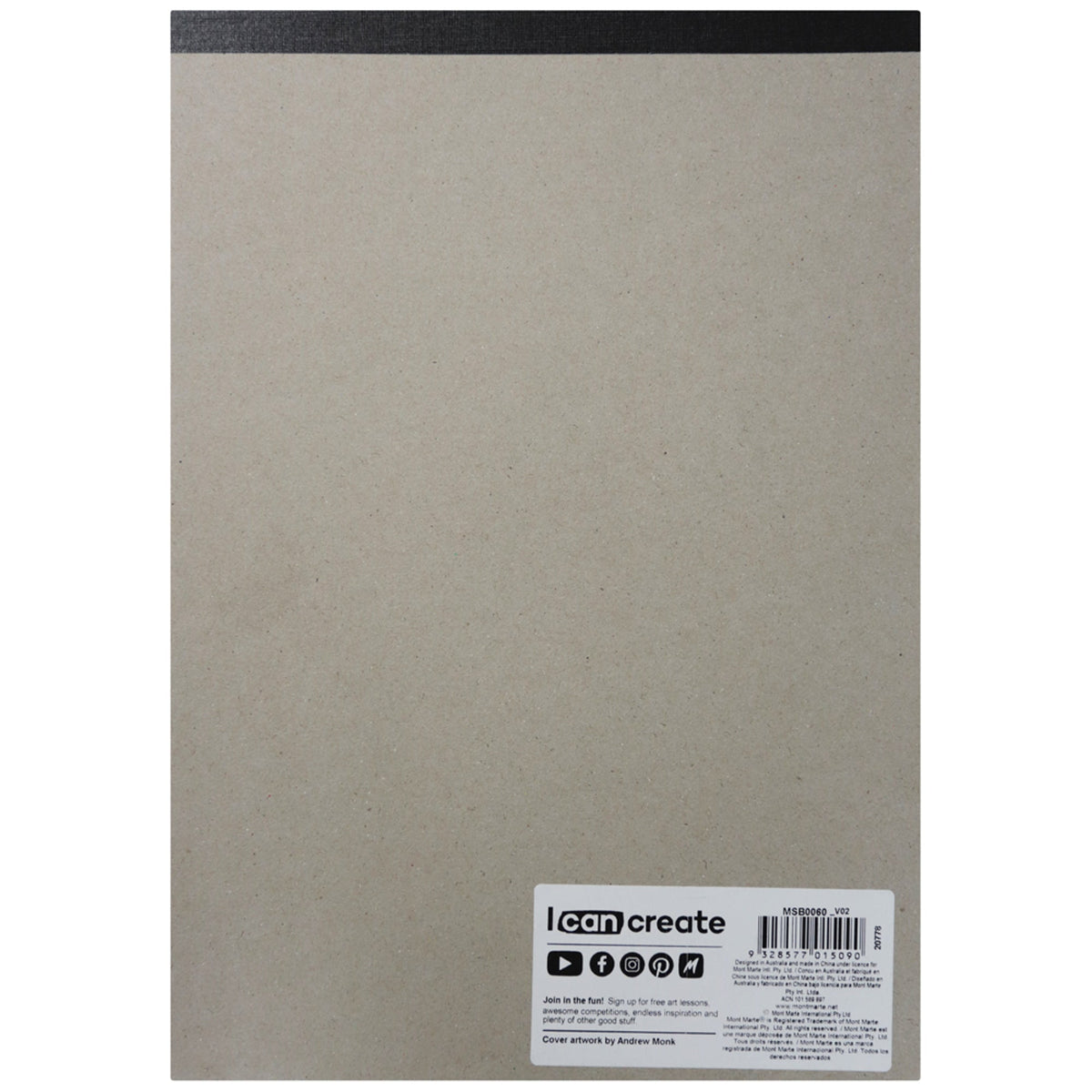 Mont Marte Sketch Pad Black Paper A4 140gsm 25 Sheet