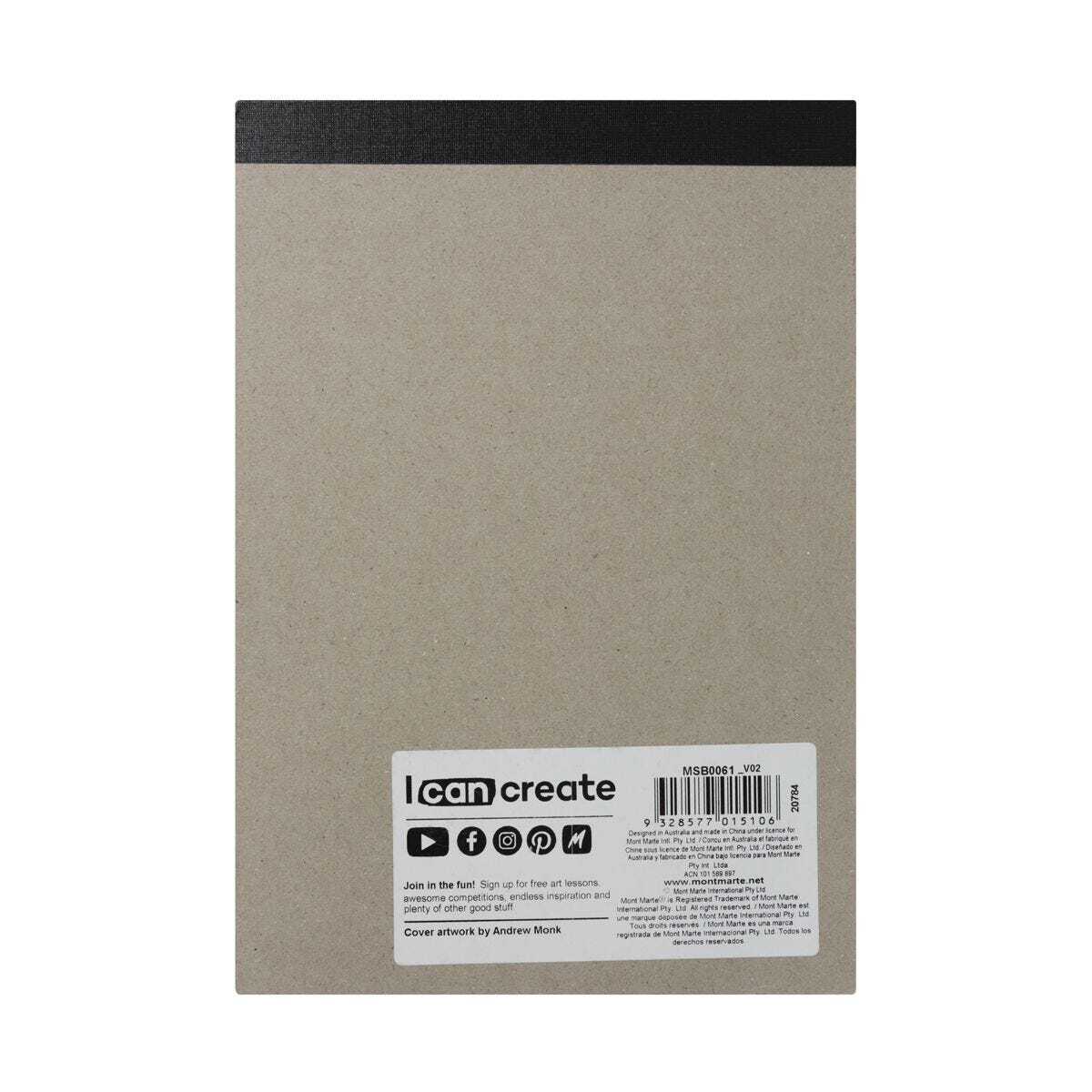 Mont Marte Sketch Pad Black Paper A5 140gsm 25 Sheet