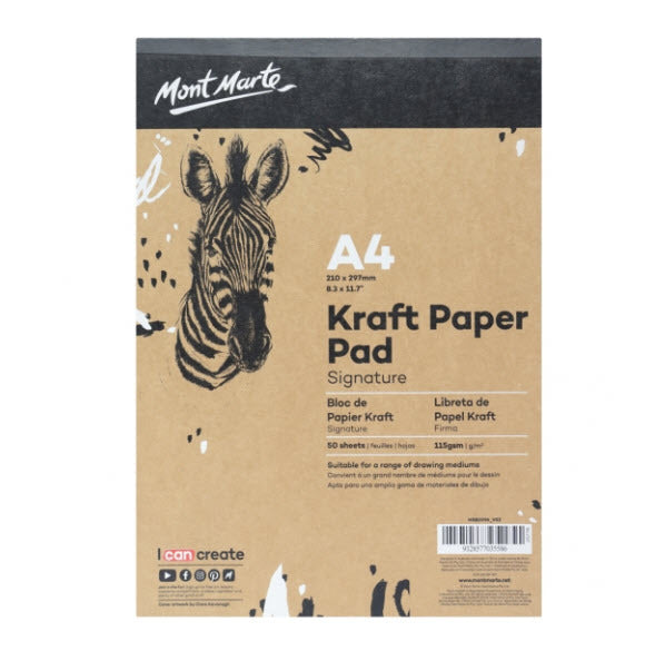 Mont Marte Signature Kraft Paper Pad A4 115gsm 50 Sheet