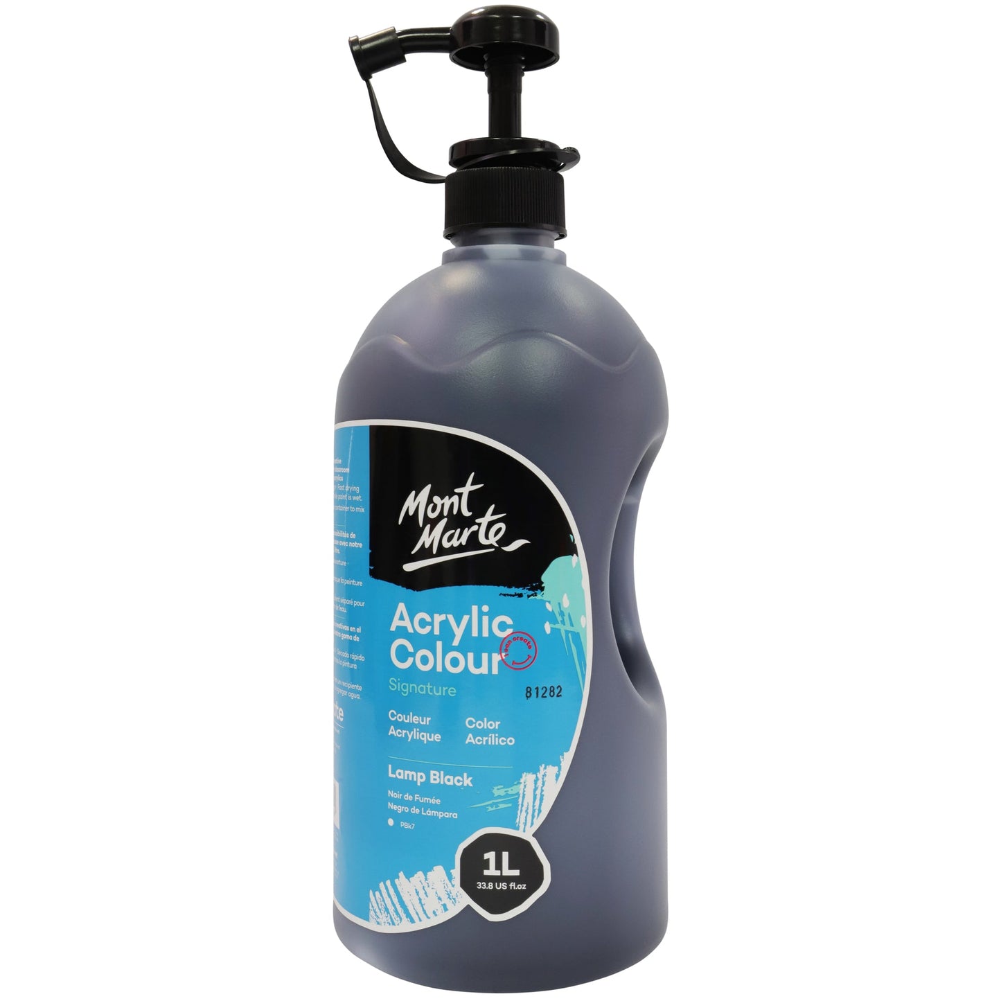 Mont Marte Signature Acrylic Paint 1 Litre Bottle - Lamp Black
