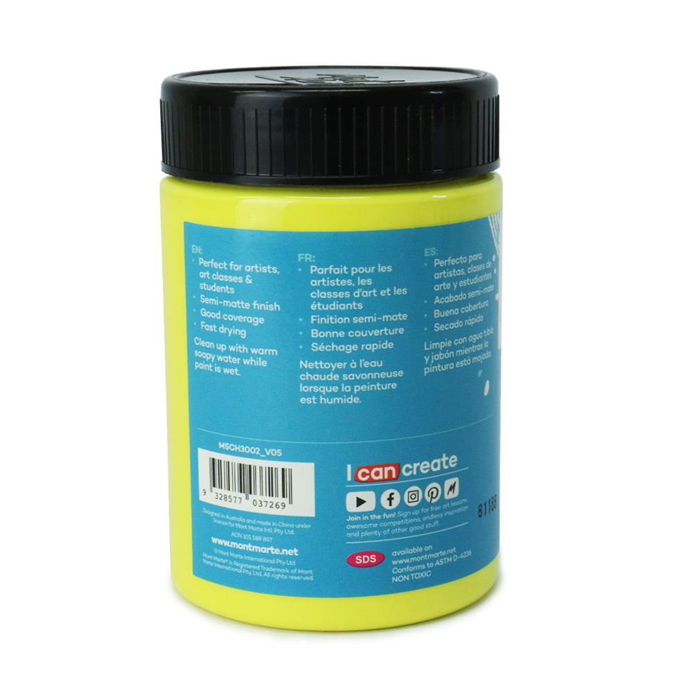xx Mont Marte Signature Acrylic Paint 300ml Pot - Lemon Yellow