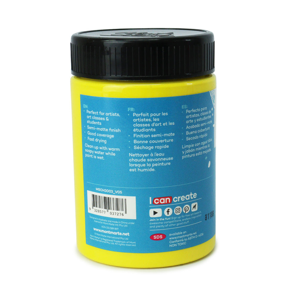 xx Mont Marte Signature Acrylic Paint 300ml Pot - Pale Yellow