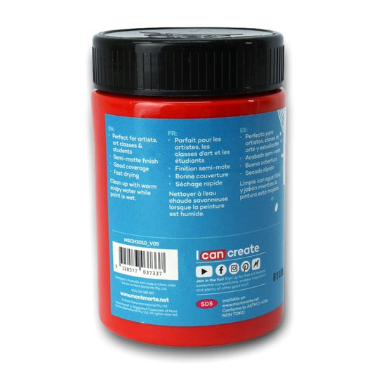 xx Mont Marte Signature Acrylic Paint 300ml Pot - Brilliant Red