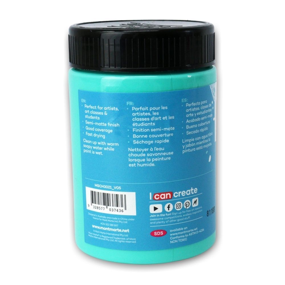 xx Mont Marte Signature Acrylic Paint 300ml Pot - Aqua Green