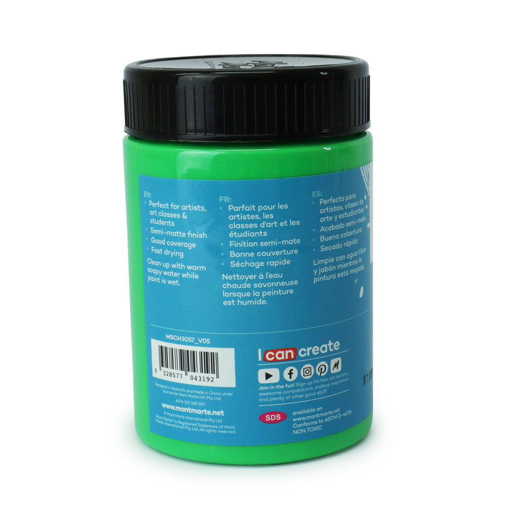 Mont Marte Signature Acrylic Paint 300ml Pot - Monastral Green