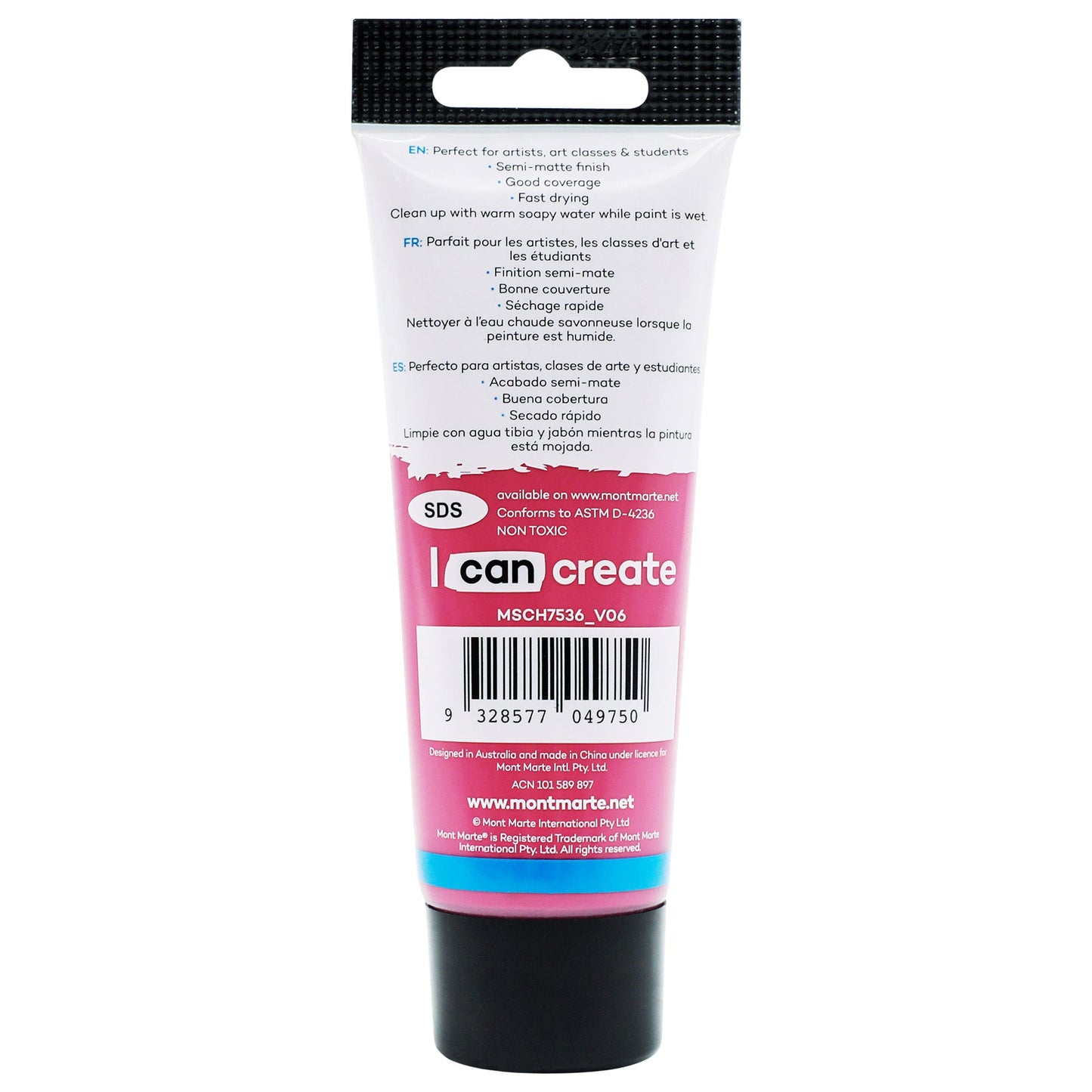 Mont Marte Signature Acrylic Paint 75ml Tube - Cerise