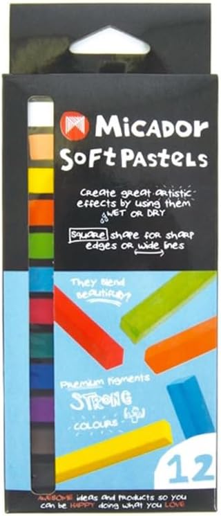 Micador Soft Square Chalk Pastels Pk12