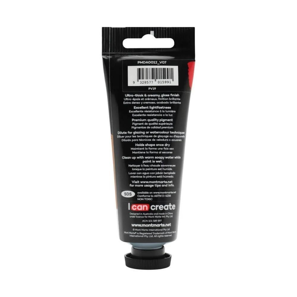 xx Mont Marte Dimension Acrylic Paint 75ml Tube - Carmine