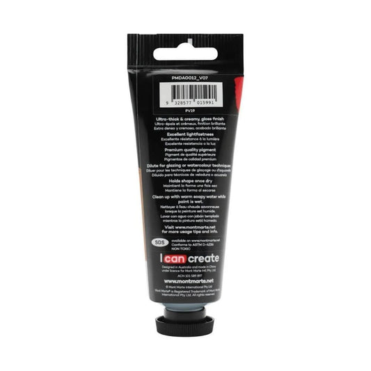 xx Mont Marte Dimension Acrylic Paint 75ml Tube - Carmine