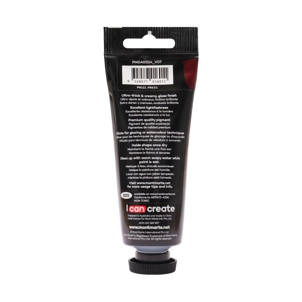 xx Mont Marte Dimension Acrylic Paint 75ml Tube - Rose Madder