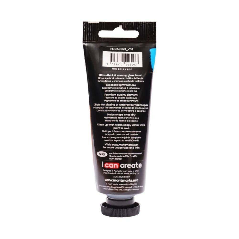 xx Mont Marte Dimension Acrylic Paint 75ml Tube - Monastral Cerulean Blue