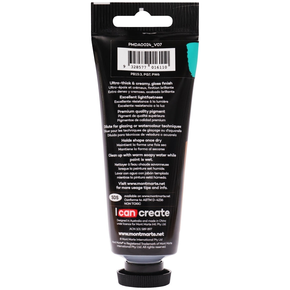 xx Mont Marte Dimension Acrylic Paint 75ml Tube - Monastral Green