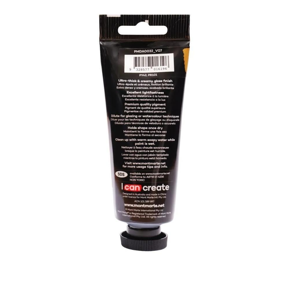 xx Mont Marte Dimension Acrylic Paint 75ml Tube - Raw Sienna