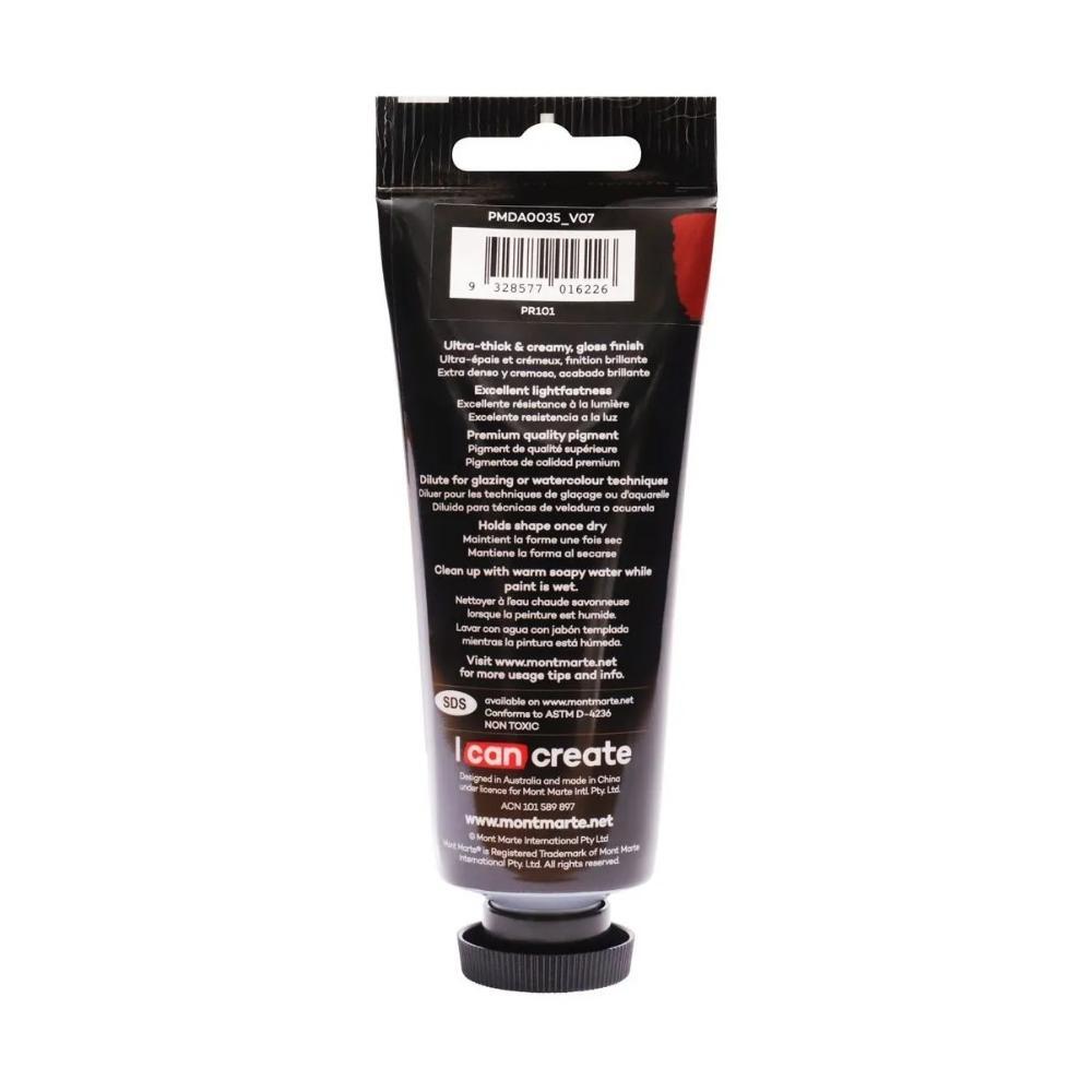 xx Mont Marte Dimension Acrylic Paint 75ml Tube - Red Ochre