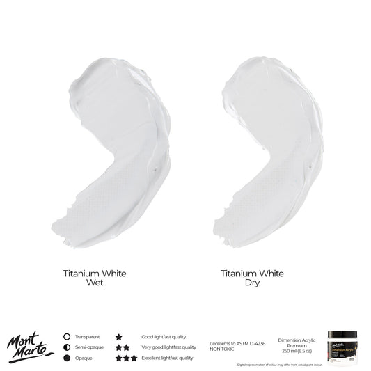 xx Mont Marte Dimension Acrylic Paint 250mls - Titanium White