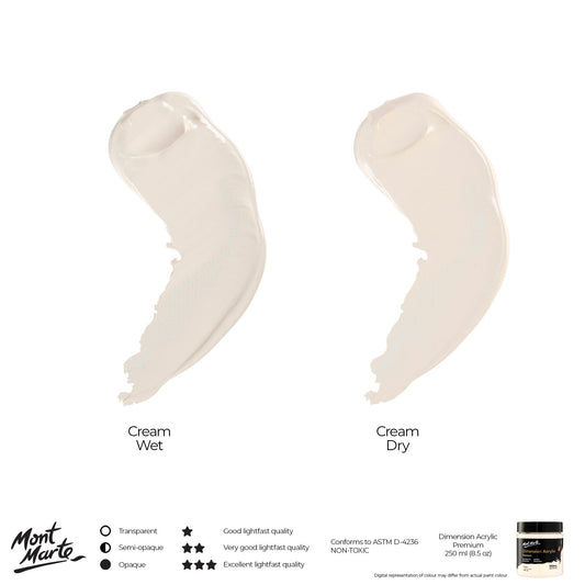 xx Mont Marte Dimension Acrylic Paint 250mls - Cream