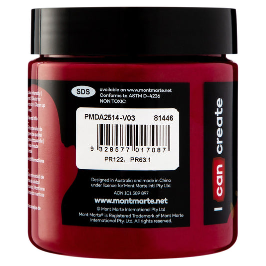 xx Mont Marte Dimension Acrylic Paint 250mls - Rose Madder