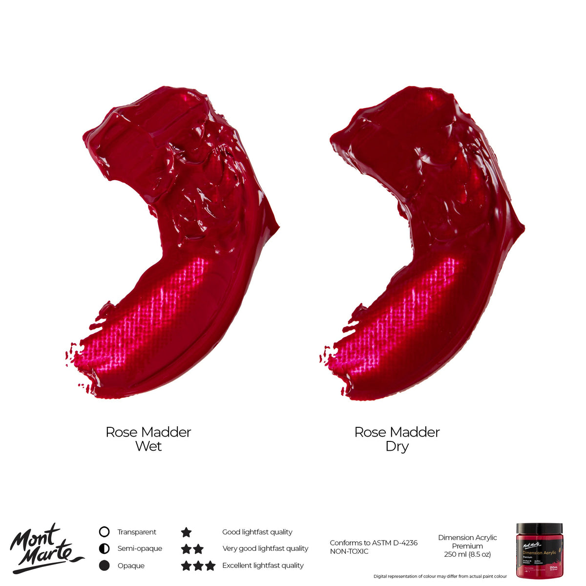 xx Mont Marte Dimension Acrylic Paint 250mls - Rose Madder