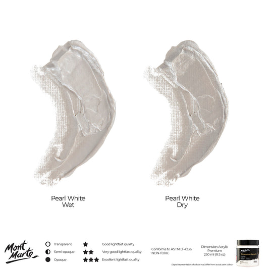 xx Mont Marte Dimension Acrylic Paint 250mls - Pearl White