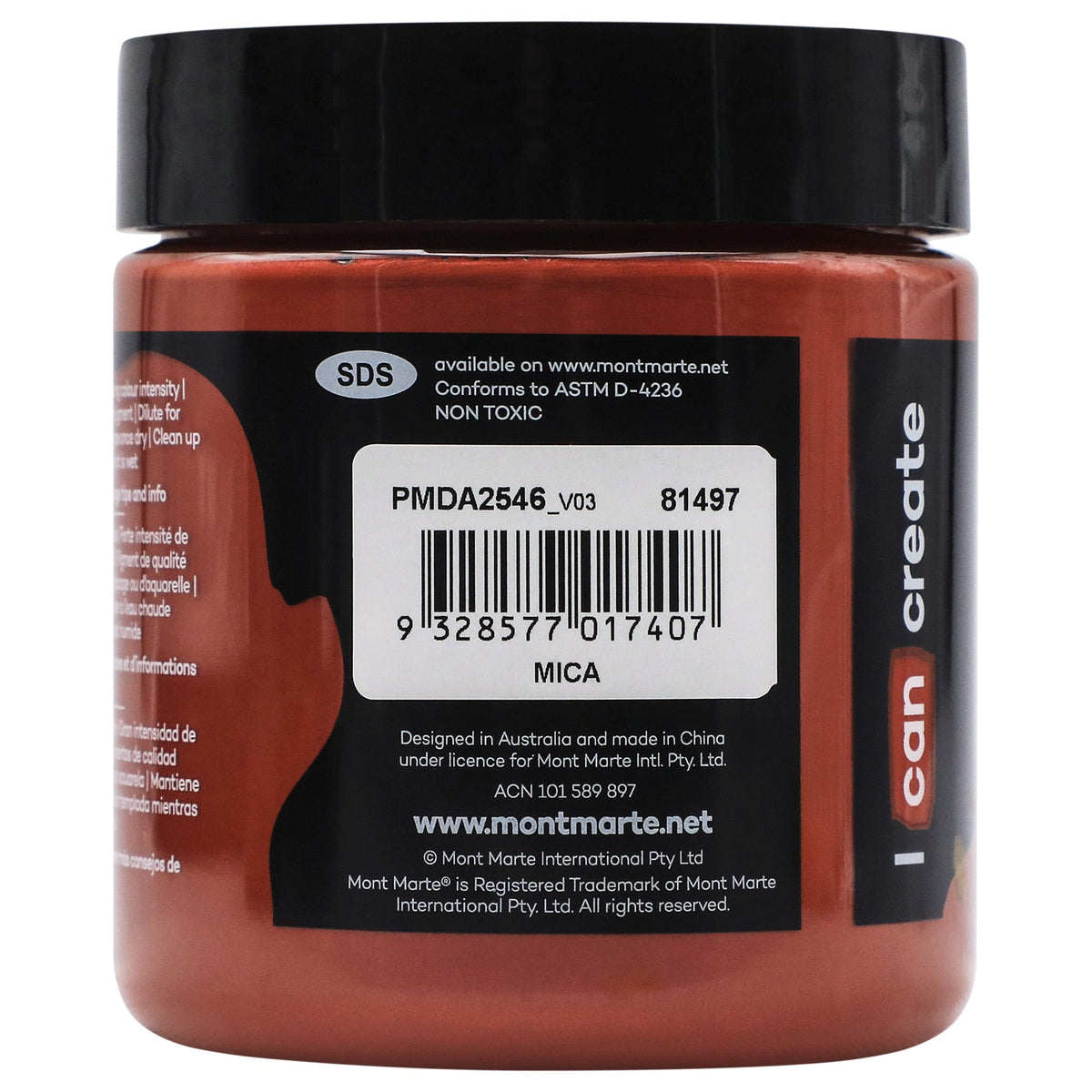 xx Mont Marte Dimension Acrylic Paint 250mls - Pearl Wine Red