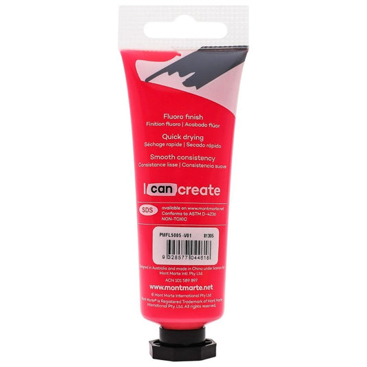 Mont Marte Fluoro Acrylic Paint 50ml - Magenta