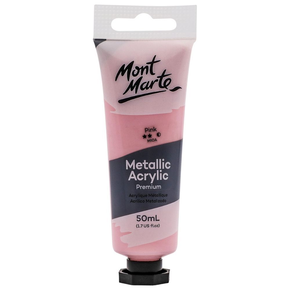 Mont Marte Metallic Acrylic Paint 50ml - Pink