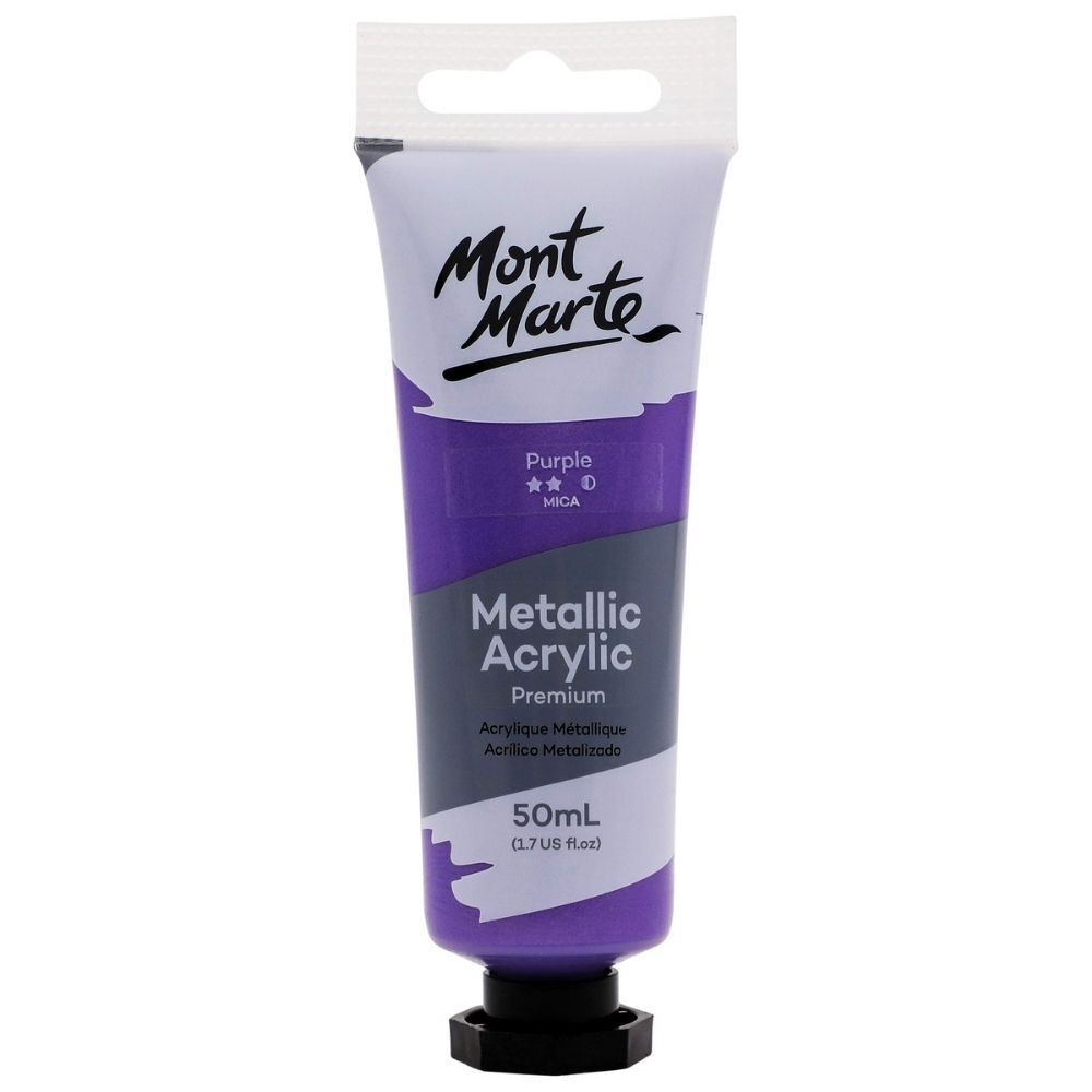 Mont Marte Metallic Acrylic Paint 50ml - Purple