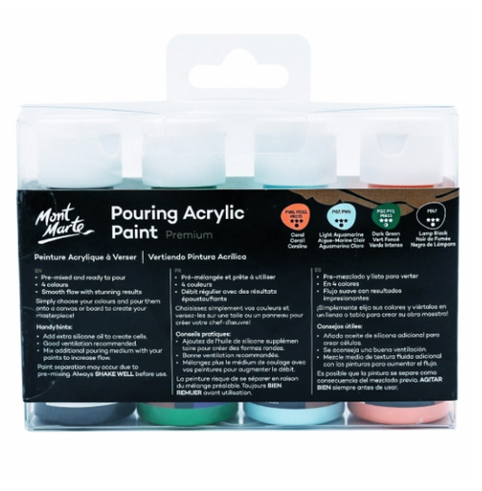 Mont Marte Pouring Acrylic 4pc x 60ml - Rainforest