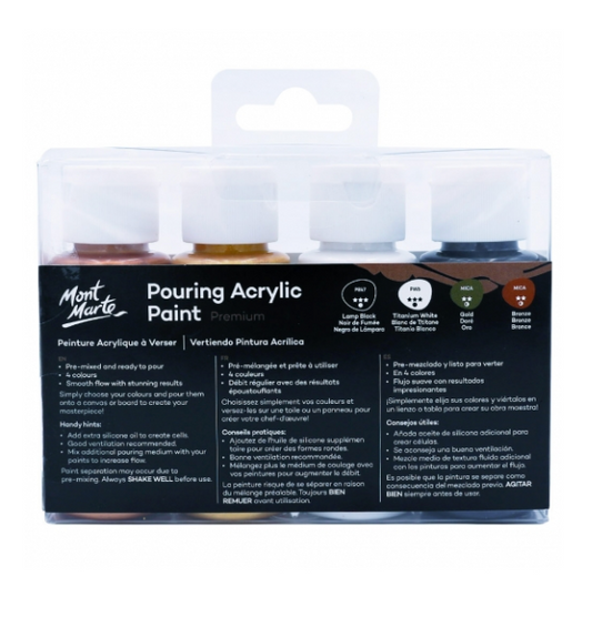 Mont Marte Pouring Acrylic 4pc x 60ml - Celestial