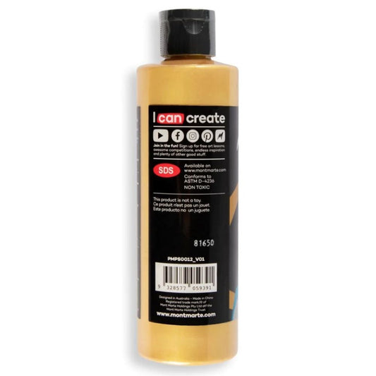 Mont Marte SuperCell Pouring Paint 240ml Bottle - Gold