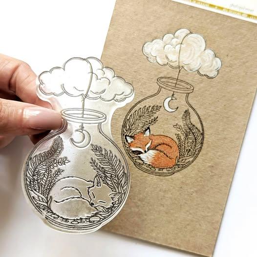 Lesia Zgharda Clear Stamp "Jar of Fox Forest Dreams"