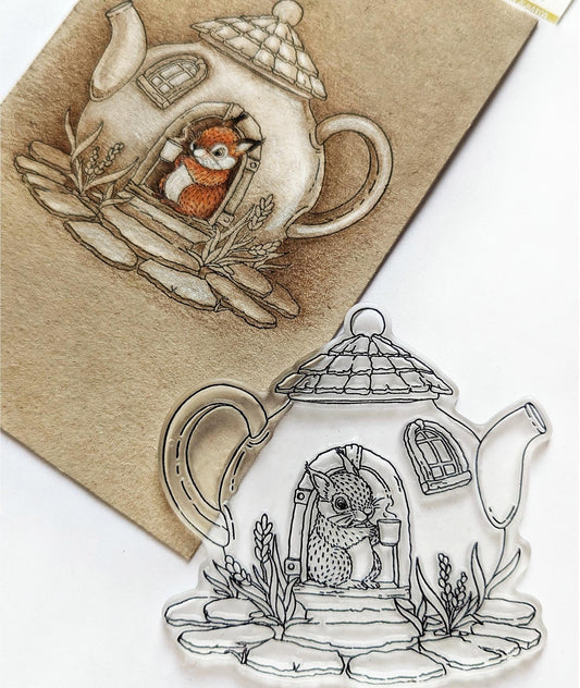 Lesia Zgharda Stamp "The Teapot House"