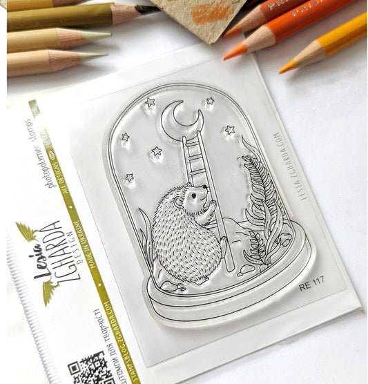 Lesia Zgharda Clear Stamp "Hedgehog & the Moon Jar"