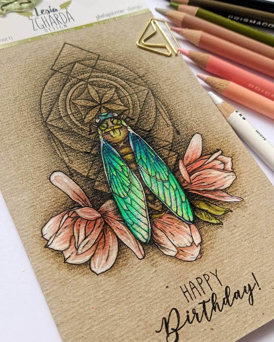 Lesia Zgharda Sentiment Stamp Set Happy Birthday