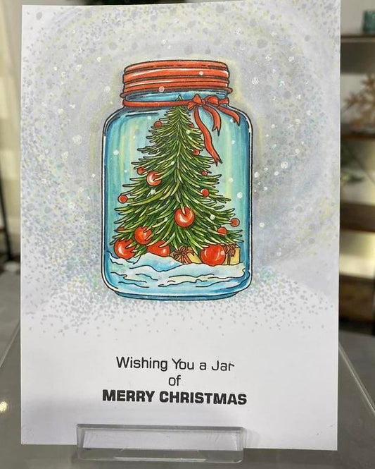 Lesia Zgharda Sentiment Stamp Set Wishing You a Jar of Merry Christmas