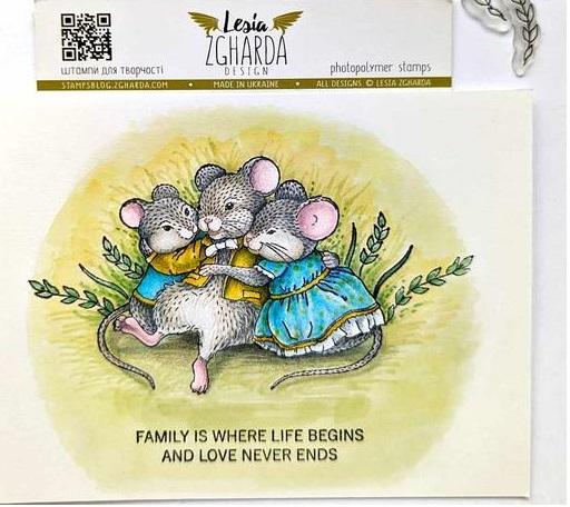 Lesia Zgharda Stamp Set Family is Where Life Begins and Love never ends