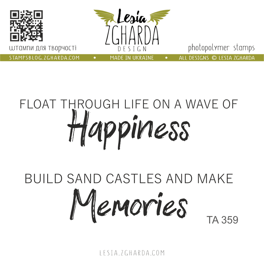 Lesia Zgharda Stamp Set Float through life on a wave of happiness.