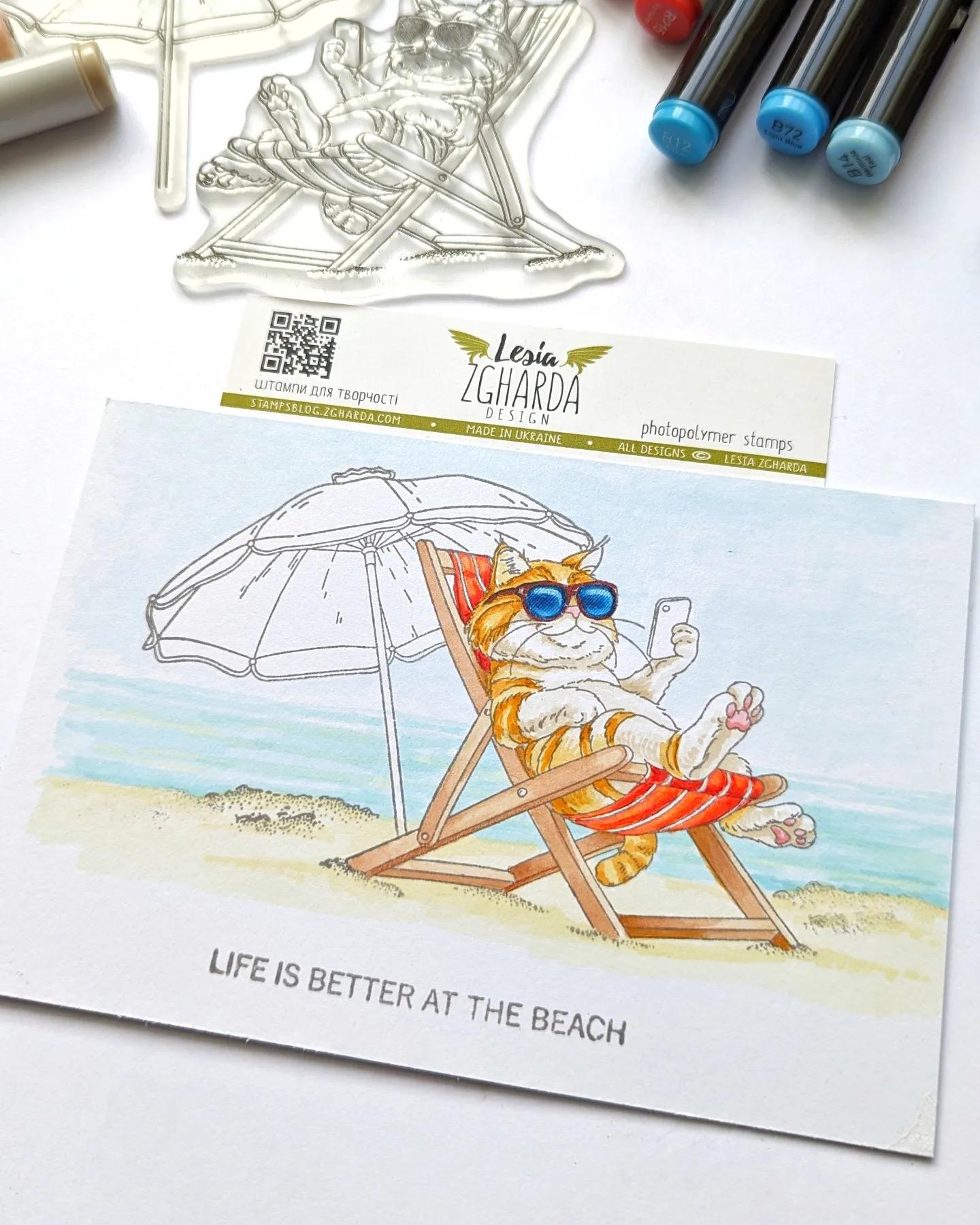 Lesia Zgharda Stamp Set Beach Bunnies don't care about Mondays.