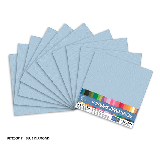 CC Textured Cardstock - 12x12 - Blue Diamond (216gsm) - 10 Sheets