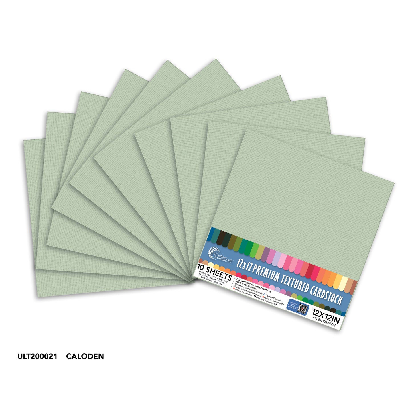 CC Textured Cardstock - 12x12 - Caloden (216gsm) - 10 Sheets