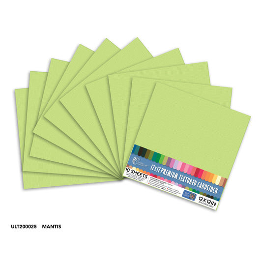 CC Textured Cardstock - 12x12 - Mantis (250gsm) - 10 Sheets