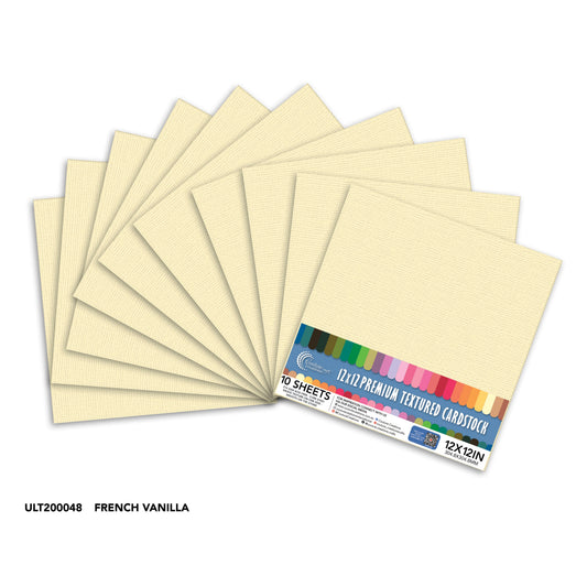 CC Textured Cardstock - 12x12 - French Vanilla (216gsm) - 10 Sheets